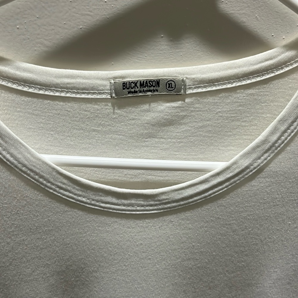 Buck Mason Pima cotton white tee XL